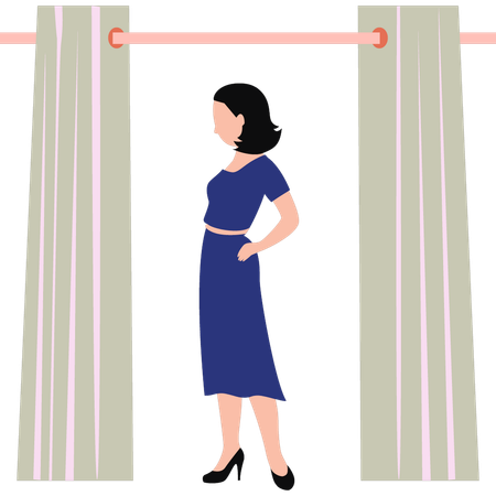 Fashion lady is standing  Illustration