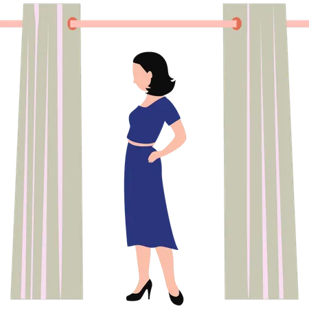 Fashion lady is standing  Illustration