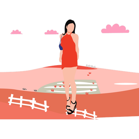 Fashion lady is wearing high heels  Illustration