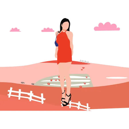 Fashion lady is wearing high heels  Illustration