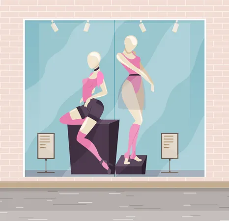 Fashion lingerie store  Illustration