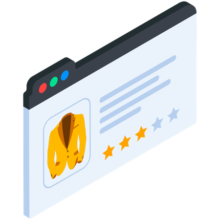 Fashion Shopping Tab with Ratings  Illustration