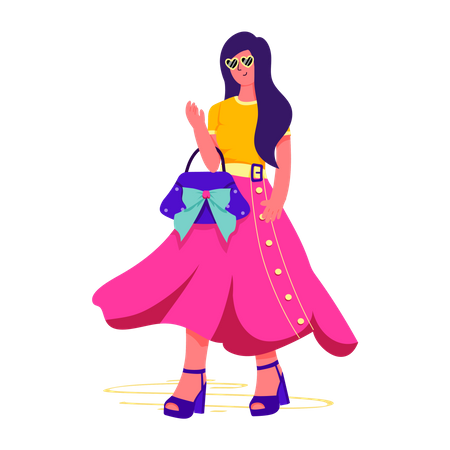 Fashionable Girl  Illustration