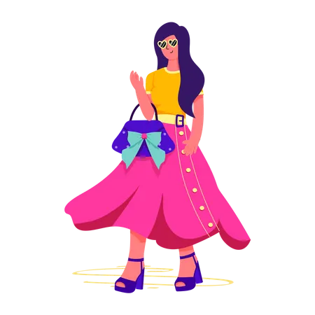 Fashionable Girl  Illustration