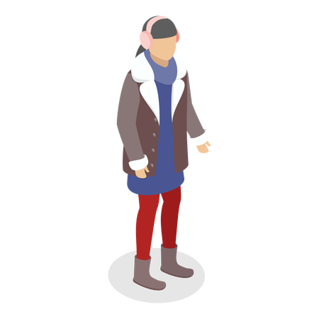 Fashionable girl in Trendy Clothes  Illustration