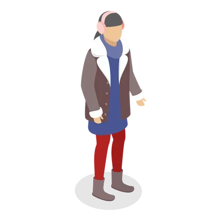 Fashionable girl in Trendy Clothes  Illustration