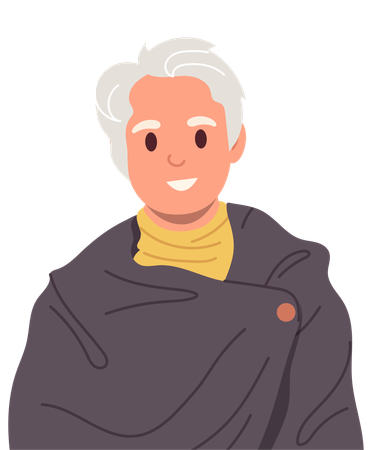 Fashionable grey haired mature guy  Illustration