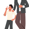 dad and son communicate illustration free download