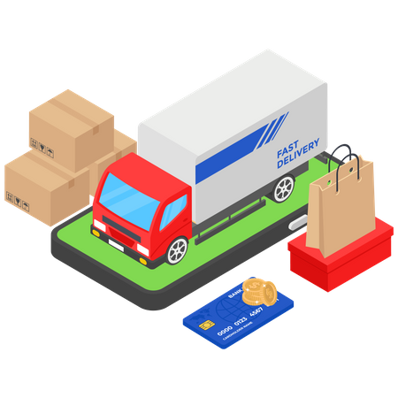 Fast delivery Booking Illustration