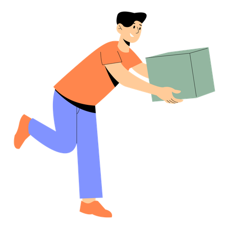 Fast delivery by courier man  Illustration