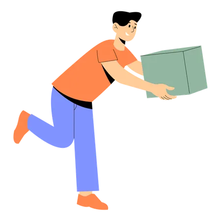 Fast delivery by courier man  Illustration