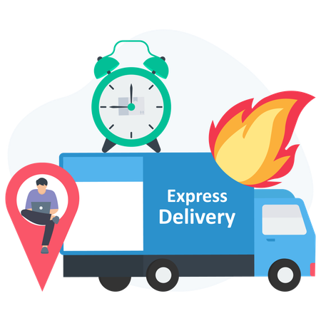 Fast Delivery Service  Illustration