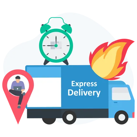 Fast Delivery Service  Illustration