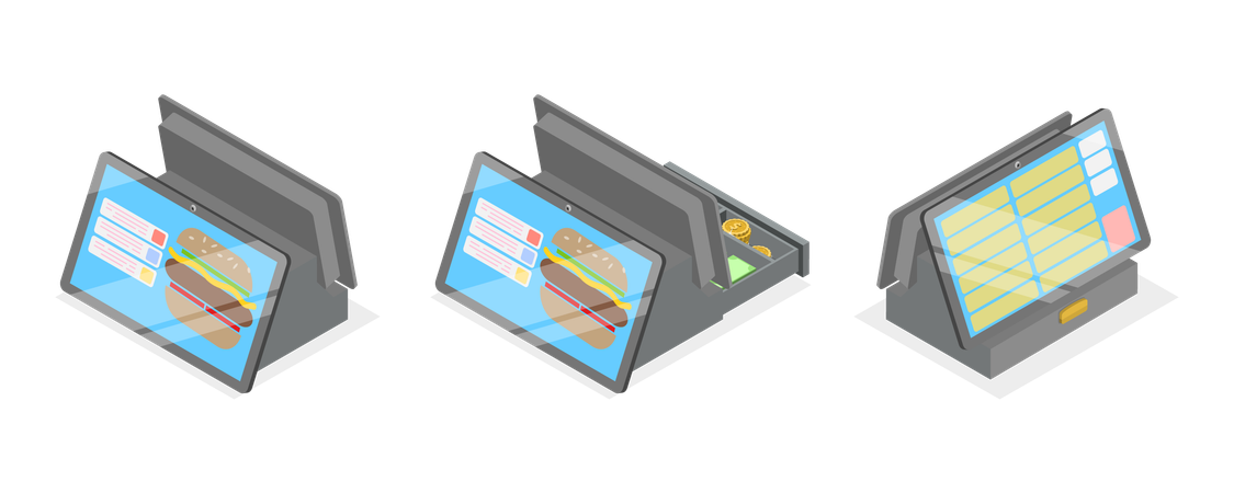 Fast Food Checkout Terminal  Illustration