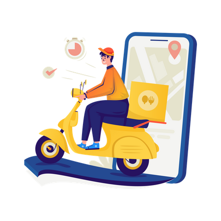 Fast food delivery service  Illustration