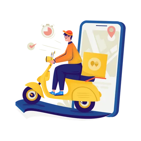 Fast food delivery service  Illustration