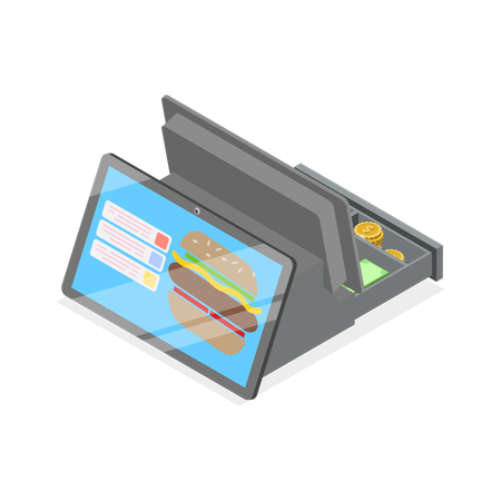 Fast-Food-Kassenterminal  Illustration