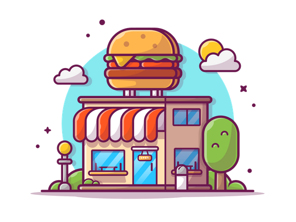 Fast food Laden  Illustration