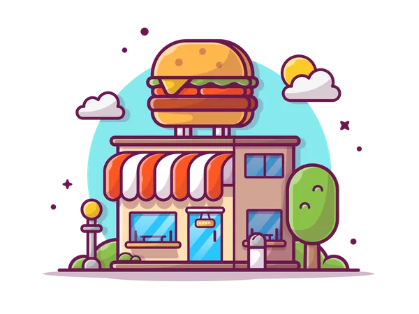 Fast food Laden  Illustration