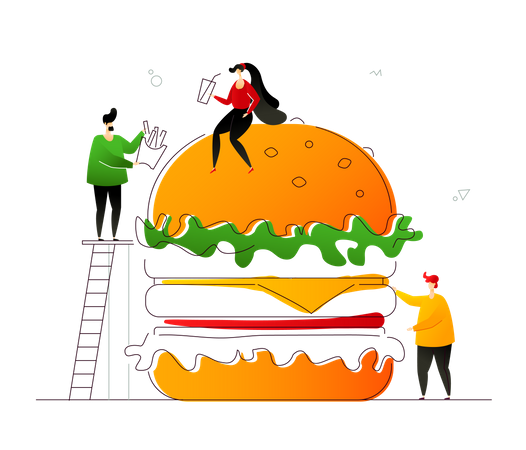 Fast food lover  Illustration