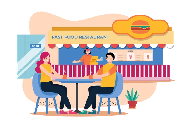 Fast Food Restaurant  Illustration