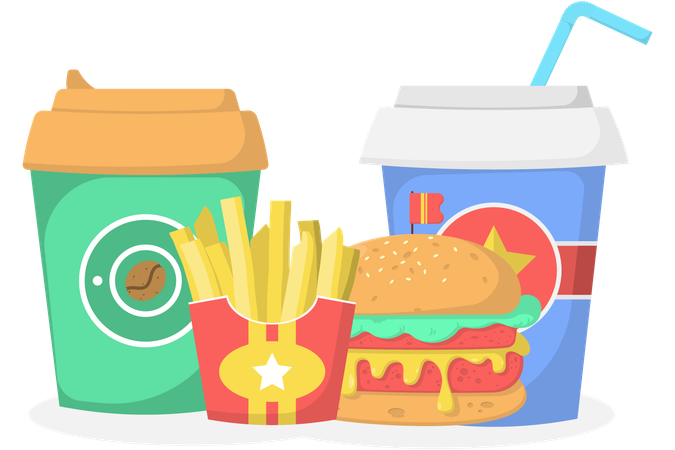 Fast food savings packages  Illustration