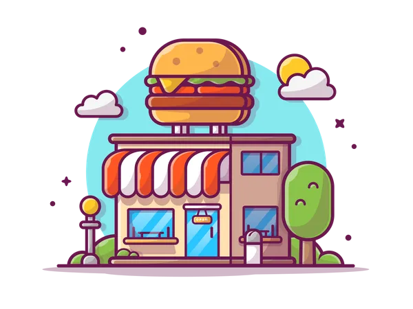 Fast food shop  Illustration