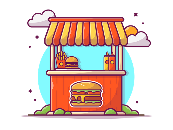 Fast-Food-Stand  Illustration
