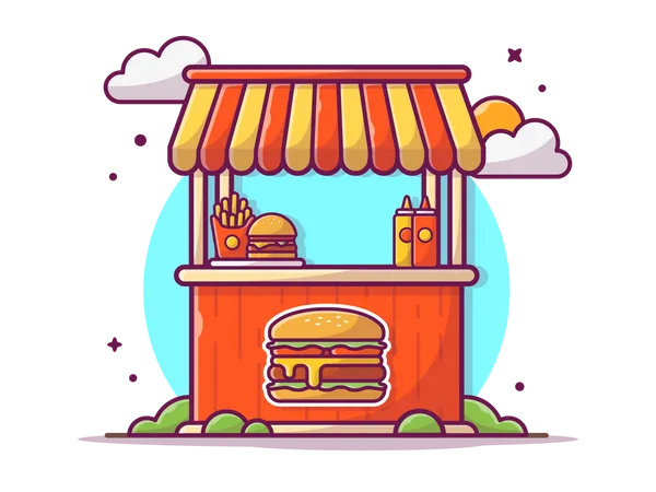 Fast-Food-Stand  Illustration