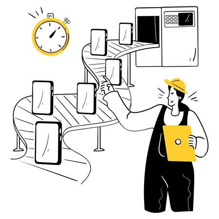 Fast-Paced Factory Environment  Illustration