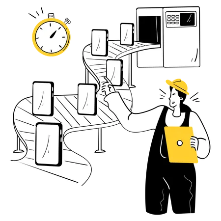 Fast-Paced Factory Environment  Illustration