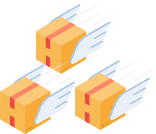 Fast product delivery Illustration