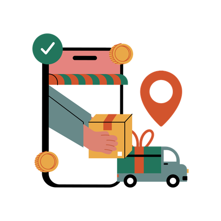 Fast shopping delivery  Illustration