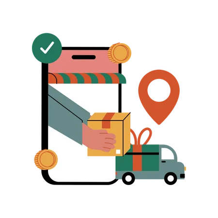 Fast shopping delivery  Illustration