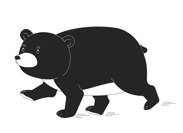 Fat bear running  Illustration