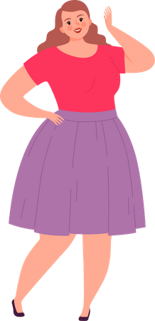 Fat female in dress Illustration