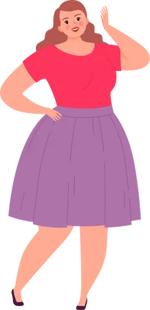 Fat female in dress Illustration