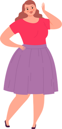 Fat female in dress  Illustration