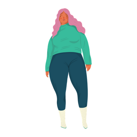 Fat Girl Illustration