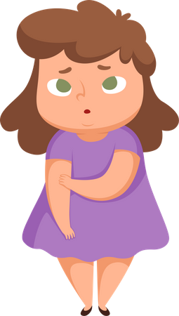 Fat girl feeling sad Illustration