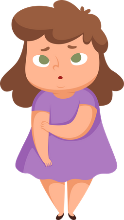 Fat girl feeling sad  Illustration