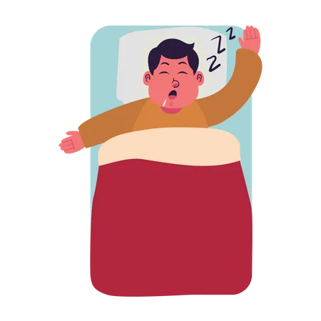 Fat man Snoring  Illustration