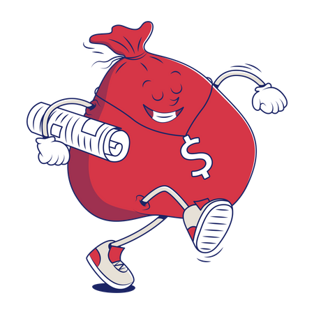 Fat Sack Of Money  Illustration