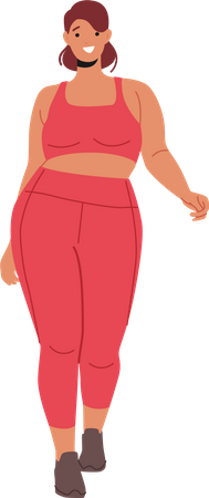 Fat woman in fashionable clothes Illustration