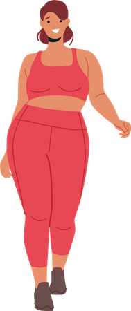 Fat woman in fashionable clothes  Illustration