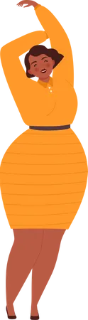 Fat woman wearing dress  Illustration