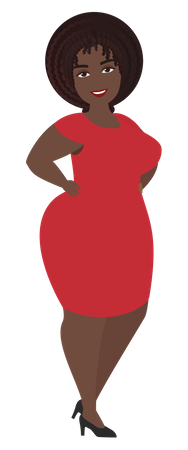 Fat woman wearing dress  Illustration
