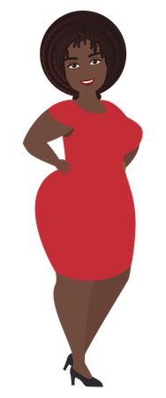 Fat woman wearing dress  Illustration