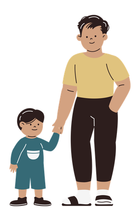 Father and Child  Illustration