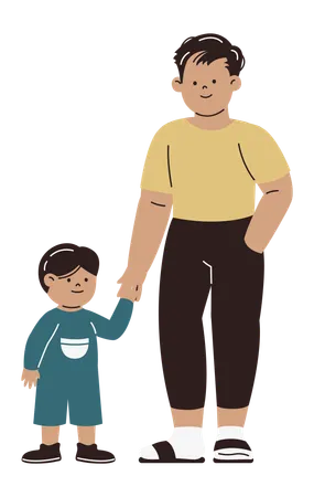 Father and Child  Illustration